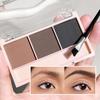 Набор пудры для бровей 3-Color Brow Powder Set с кисточкой — стойкий, устойчивый к цвету, универсальный набор для контурного макияжа для естественного, трехмерного эффекта.