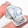 Natural Dendrite Opal Gemstone 925 Sterling Silver Gift Pendant 2.44" I0z26