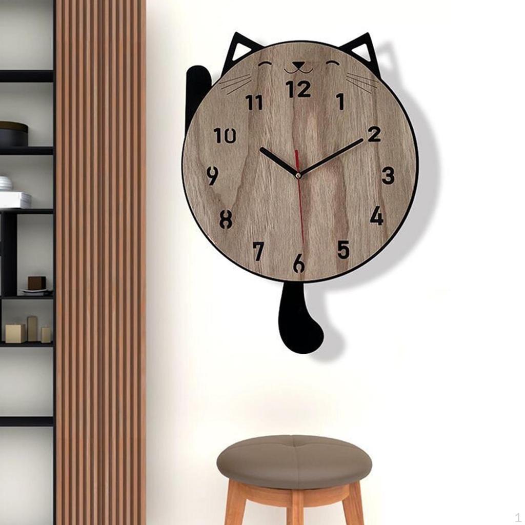 Clock Decorative Cute Acrylic Stylish Wall Ornament Silent for Dining Room Bedroom Kitchen