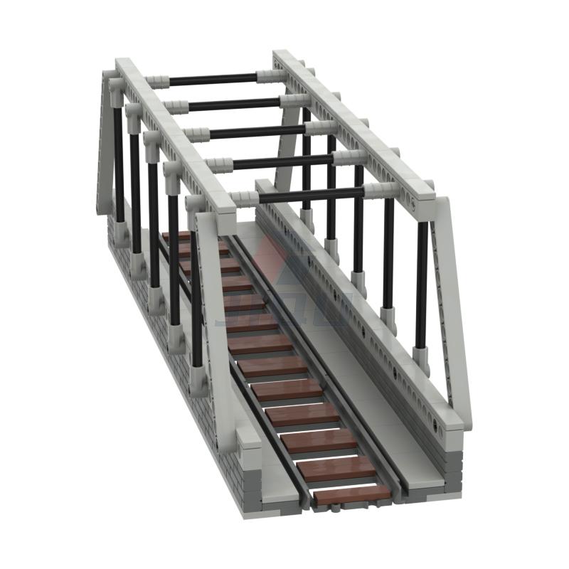 Non-Toxic 264 Pcs Moc Train Track Bridge Model Set Railway Viaduct Bridge Track Compatible 53401 City Train Parts Building Blocks Diy Toys