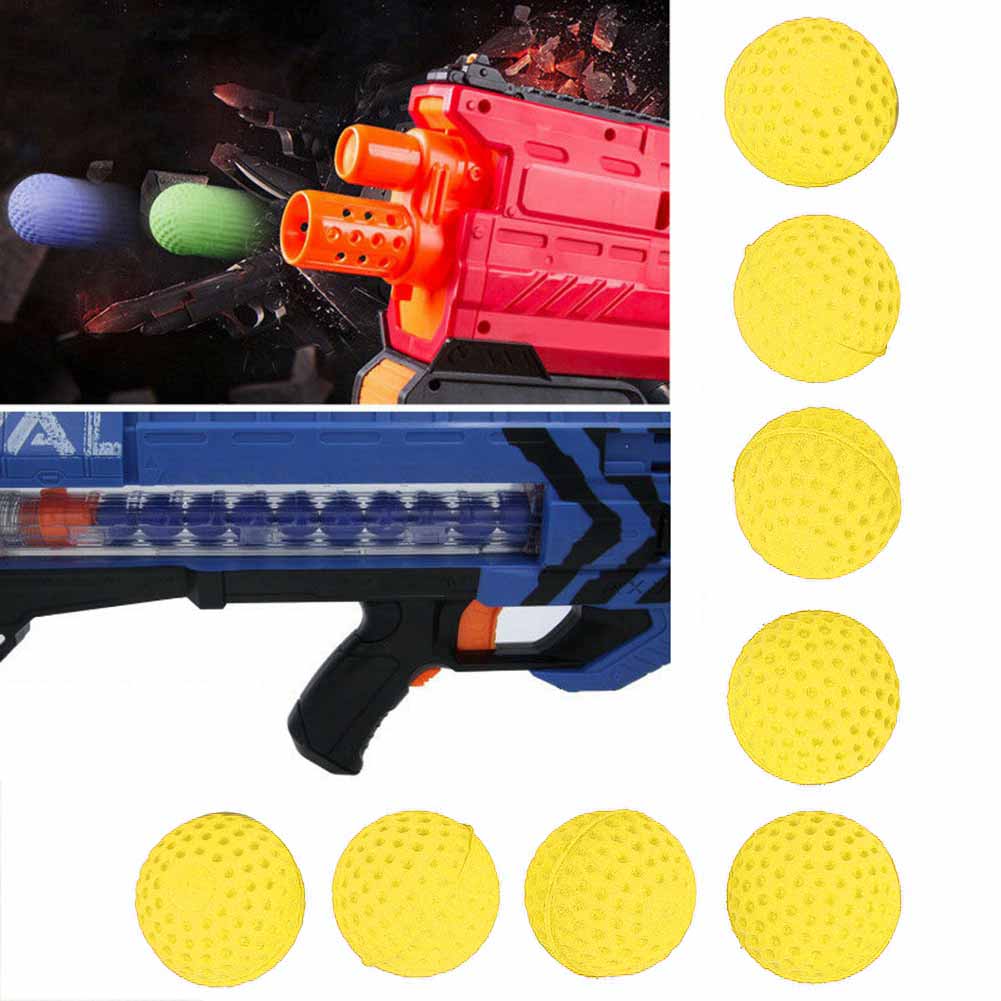 100PCS Pack Universal EVA Soft Round Refilled Bullets Ball for Rival Toy Gun (Yellow)