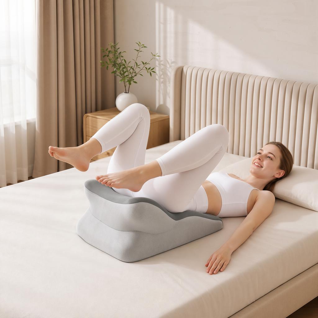 Sex Pillow for Couples – 27° Intimate Wedge Pillow, Memory Foam, for Intimate Positions & Sex Positions, Washable, Couple Pillow, Grey