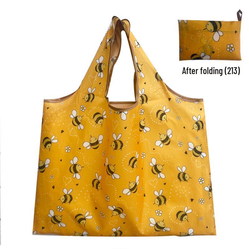 Складная сумка-тоут для продуктов - Большой вместимости, с принтом в юго-восточноазиатском стиле
