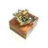 Antique Brass Pocket Sextant Navigation Nautical Marine Vintage Wooden Box