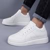 Мужские кроссовки-невидимки для увеличения роста - Толстая подошва 8 см, Повседневные белые кеды для скейтбординга, Круглый носок