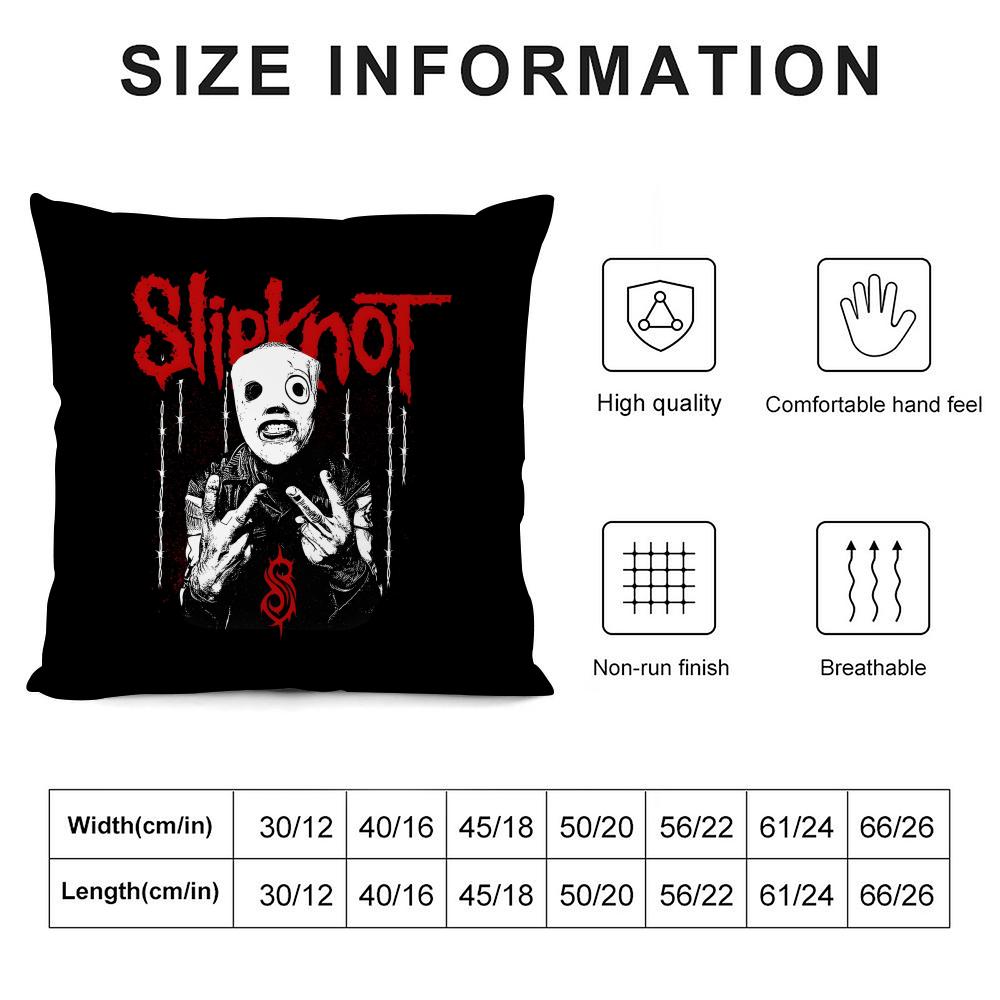 S-Подушка с чехлом Slipknot Наволочка Ультрамягкая, приятная для кожи Ткань Комфорт как в облаках и скрытая молния