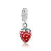 925 Silver Colorful Fruit Birthday Cake Milk Burger Chili Pendant Bead for DIY Women Bracelet Jewelry