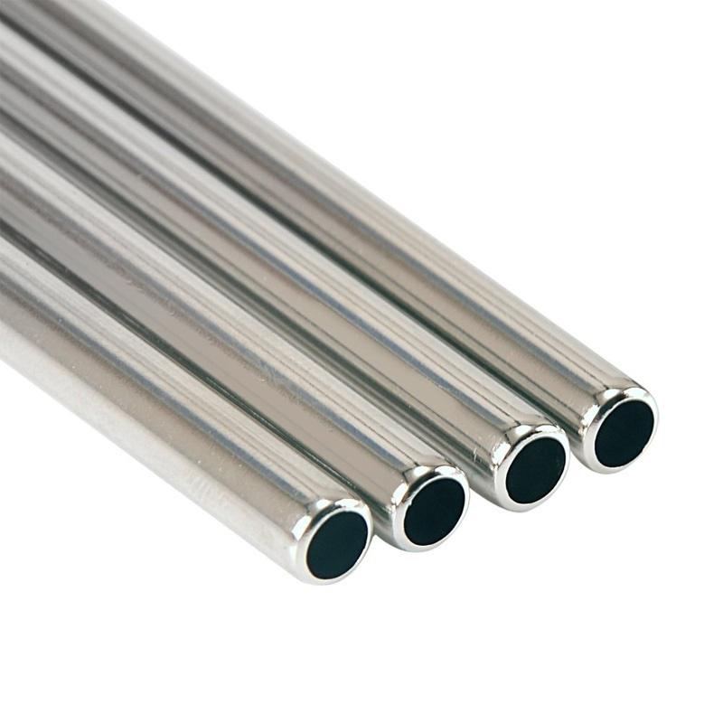 20 шт. трубочки из нержавеющей стали 304, многоразовые металлические трубочки + 2 щетки для чистки