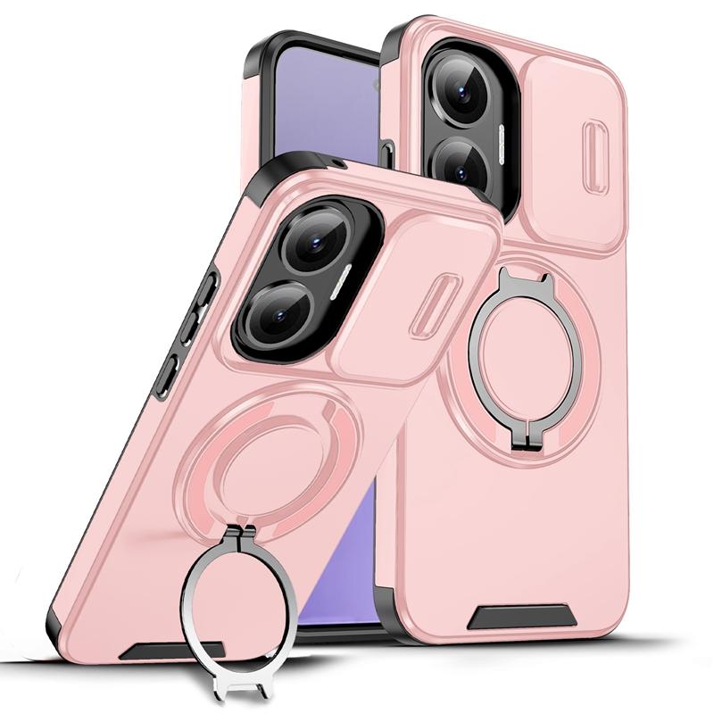 Бронированный магнитный чехол-держатель для Xiaomi 15T 14T Pro Poco F7 X7 X6 Pro M7 C71 C75 F7 Ultra 5G Чехол со сдвижной защитой камеры