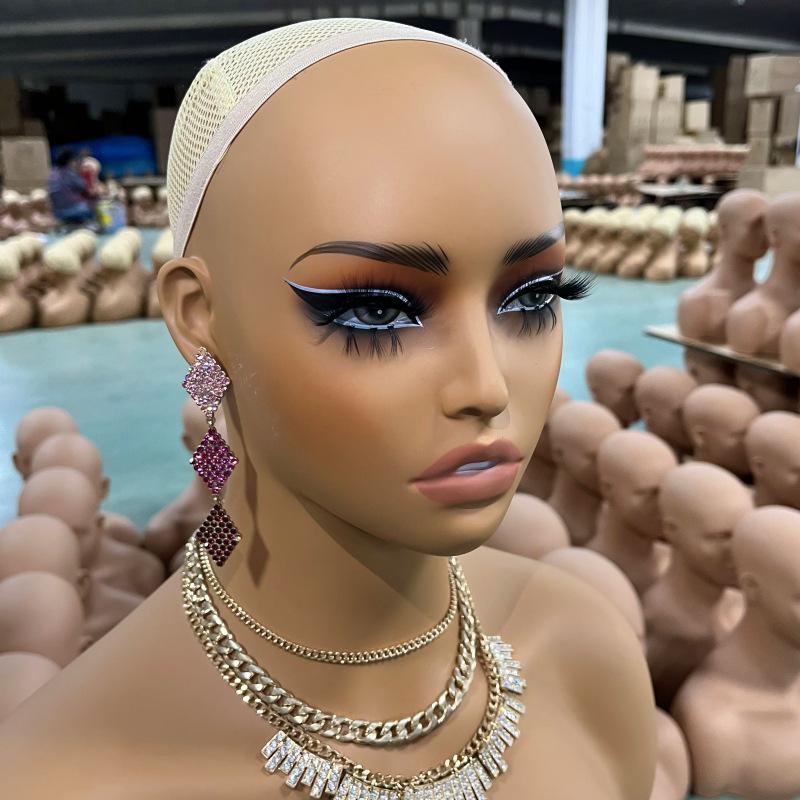 European & American Mannequin: Half Body with Double Shoulders for Wig, Jewelry, and Necklace Display