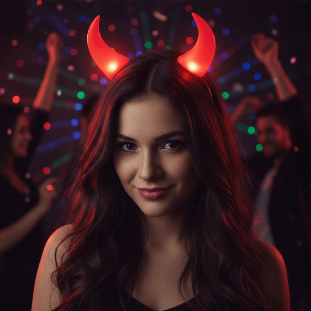 Lightweight LED Devil Horn Hair Hoop Bull Horn Head-wear Costume Party Props