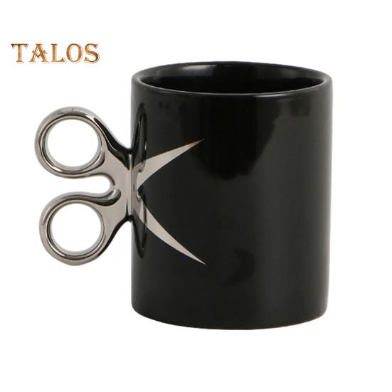 Керамическая кружка с ручкой в виде ножниц 350 мл, новинка, парикмахерская, чайная кружка для кофе, подарочная кружка с разноцветной глазурью