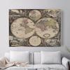 Vintage World Map Canvas Art Print Painting Poster Wall Picture For Living Room Home Decorative Bedroom Decor No Frame