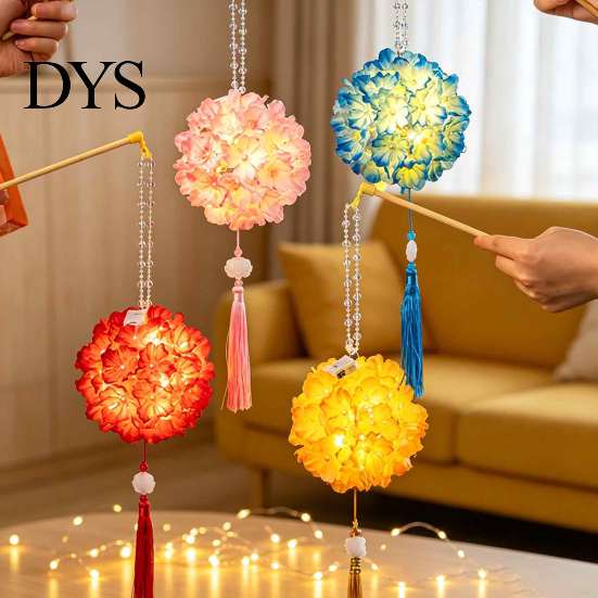 Портативный светодиодный фонарь-lantern, Набор для творчества «Гидрогелевая hydrangea», Ручной светящийся цветок в китайском стиле, Образовательная игрушка-конструктор для рук, для Праздника середины осени, Традиционный