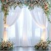 White Transparent Tulle Curtains Suitable for Living Room Bathroom, Door and Window Home Decoration and Photography Background
