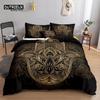 Hamsa Hand Duvet Cover Set Microfiber Golden Lucky Hand Of Fatima Bohemian Quilt Cover Black Gold Bedding Set Queen Room Decor