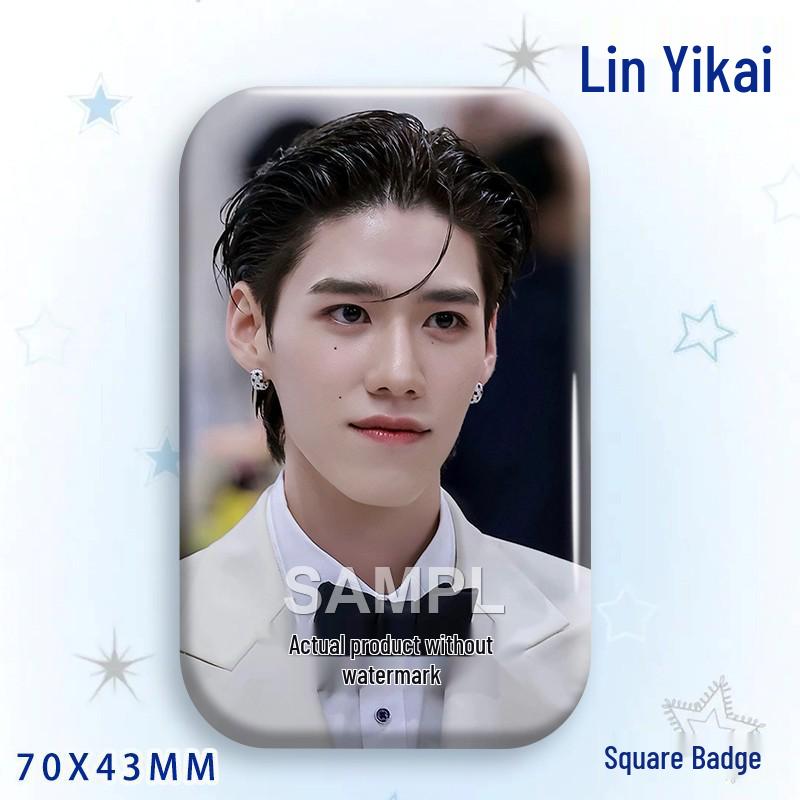 Thai Star PP Lin Yikai Concert Support Badge: Laser-cut Square Brooch Ornament