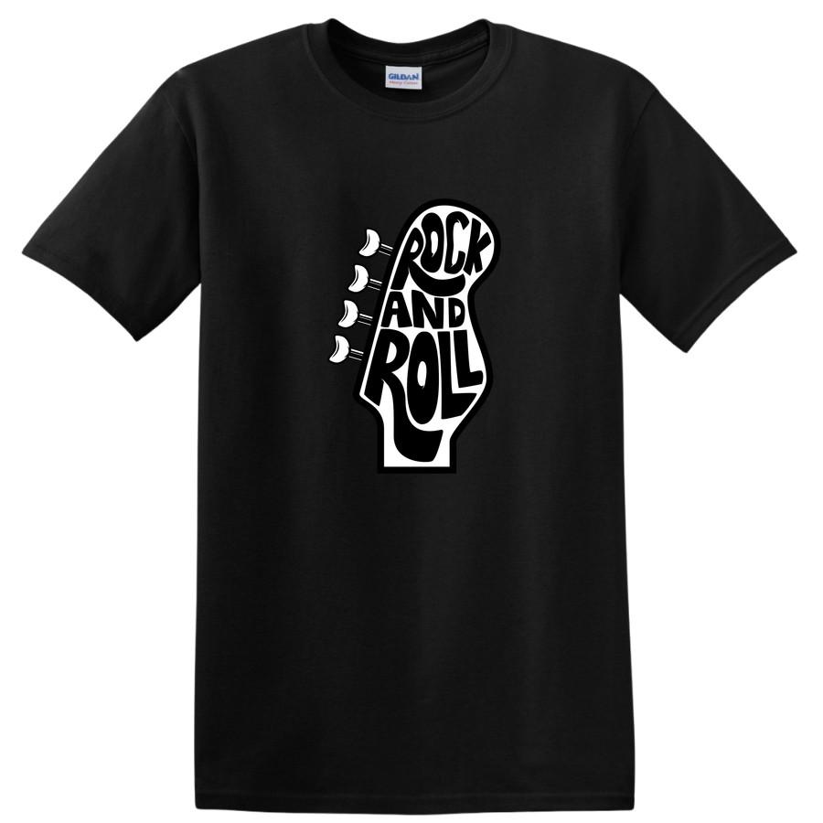 Rock and Roll T Shirt Guitar Vintage Music Gift for Musicians Graphic Tee