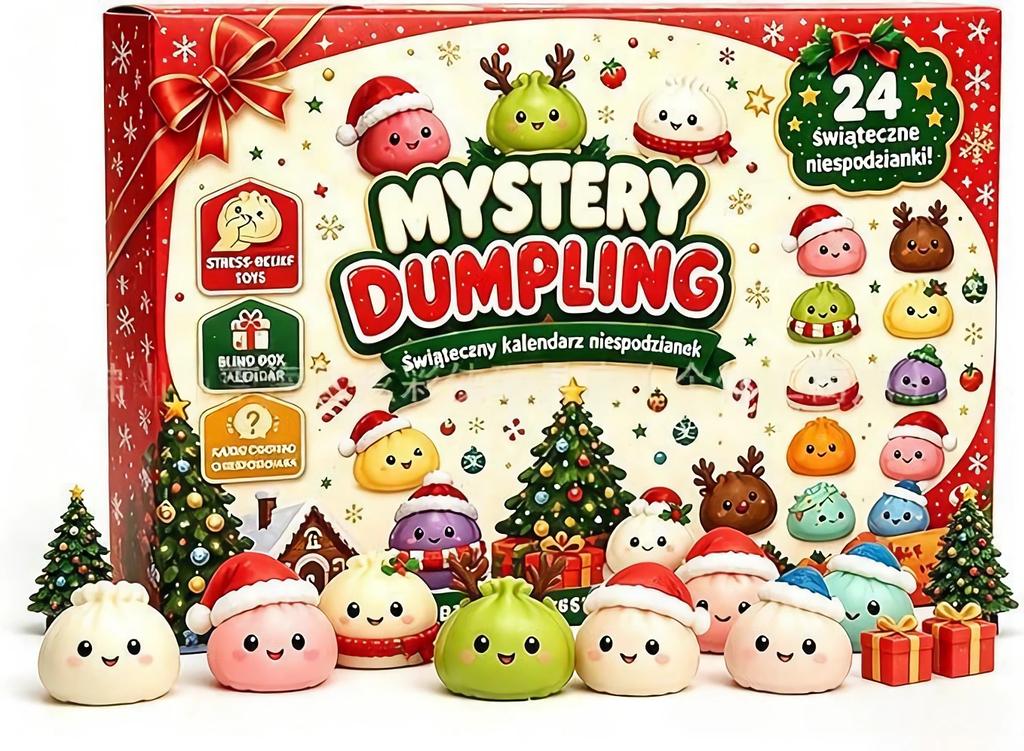 24-дневный Рождественский Адвент-календарь с пельмешками Squishy, Сенсорный календарь обратного отсчета Fidget, Сюрпризы Squishies, Fidget для снятия стресса