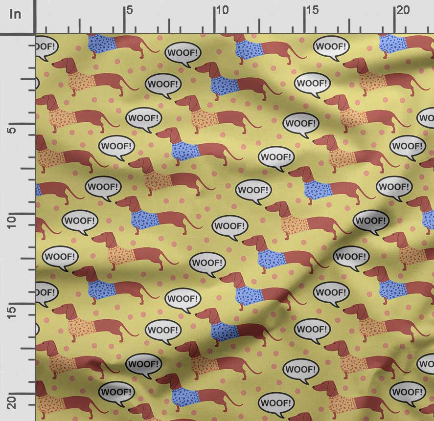 Soimoi Принт собаки, хлопковый батист, ткань для квилтинга, продаваемая во дворе, ширина 42 дюйма, хлопчатобумажная ткань средней плотности, швейные принадлежности, бежевый и
