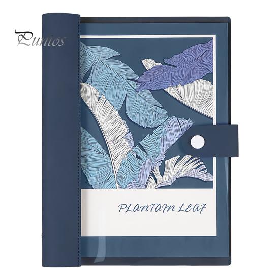 A5 B5 Binder Notebook 120 Pages Artificial Leather Cover Lined Loose-leaf Notebook Metal Snap Personal Journal