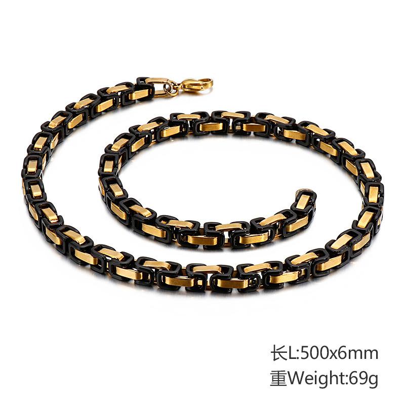 Trendy Back Chain Necklace, Personalized Domineering Men'S Imperial Chain Hip-Hop Jewelry Accessories