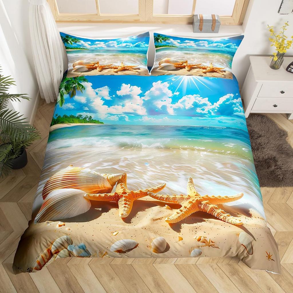 Ocean Life Duvet Cover Sets for Kids Teens Queen Size Lightweight Down Quilt Covers 2 Pillowcases 1 Comforter Cover No Comforter