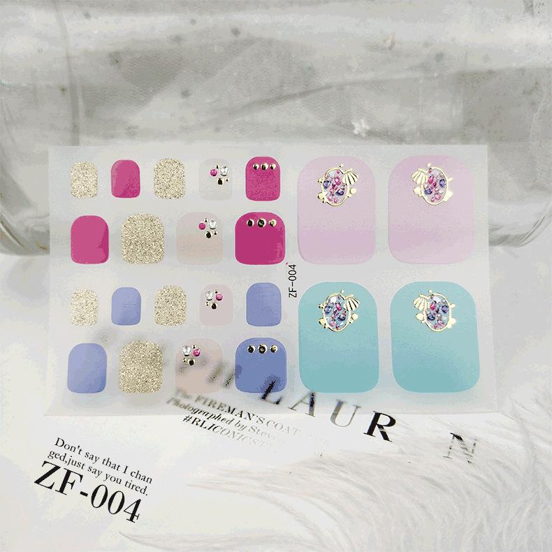 New Foot Stickers, Nail Art Stickers, Waterproof Onion Powder 5D Imitation Diamond Toenail Stickers