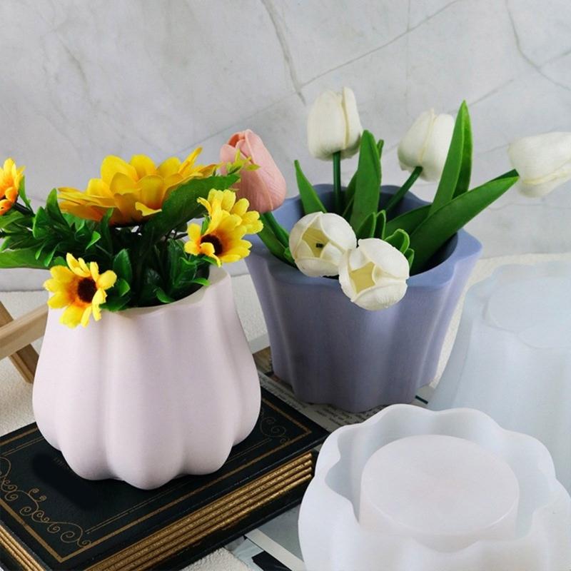 Форма для горшка с суккулентами DIY Гипсовая силиконовая форма Держатель для ручек и свечей Форма для гипса и смолы Настольный ящик для хранения Смола