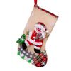 Linen Large Size Christmas Stocking Gift Holders Holiday Party Christmas Fireplace Decorations
