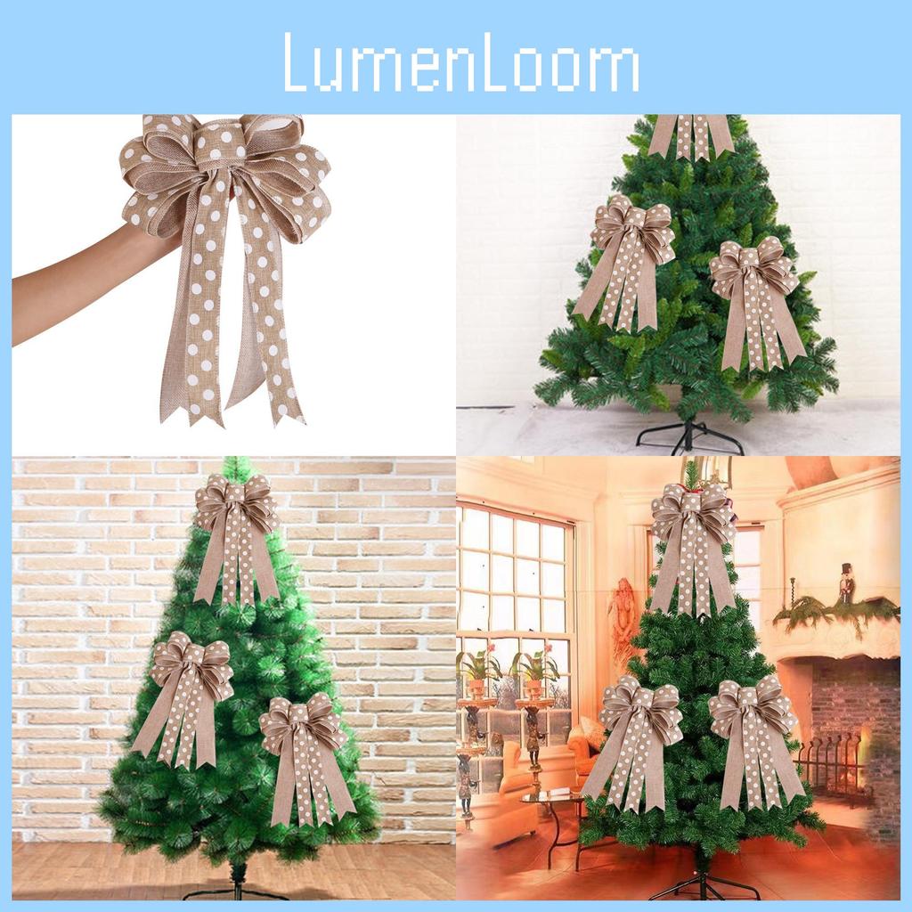 Unique Soft Fabric Christmas Bow Decoration Classic Handmade Bow For European Style Trees
