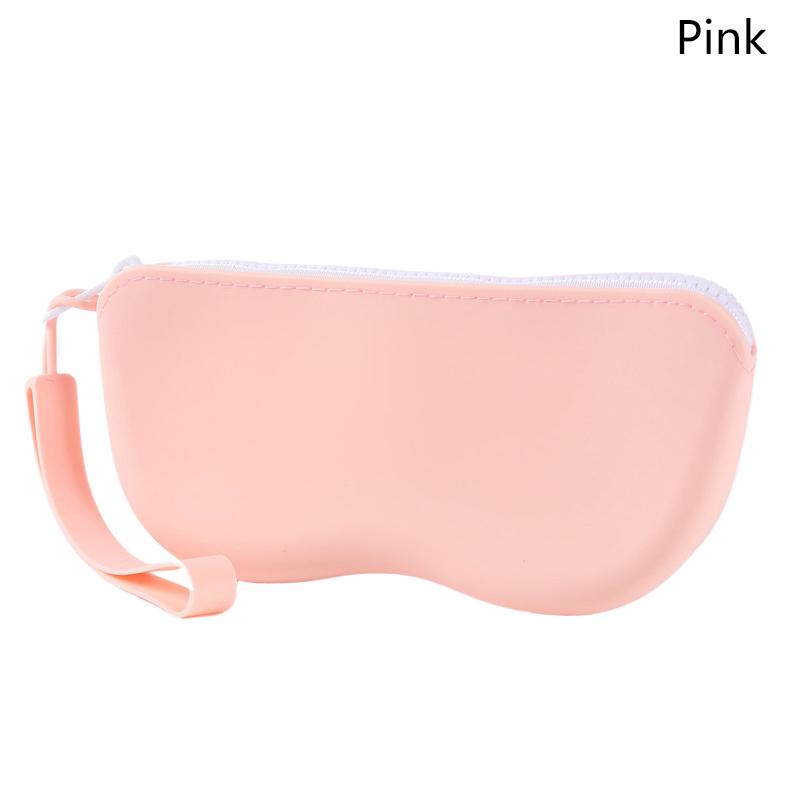 Soft Silicone Zipper Glasses Bag Storage Waterproof Bag Cosmetic Coin Bag Case For Women Girls Candy Color Dustproof Glasses Box
