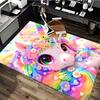 1pc Rainbow Unicorn Office Chair Mat - Anime Cartoon Design, Non-Slip Carpet for Home Decor, Suitable for All Seasons.H070