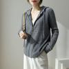 Hooded Solid Color Korean Cardigan Sweater Women 2022 Spring and Autumn Loose Long Sleeve Knitted Hoodie Casual Sweater Coat