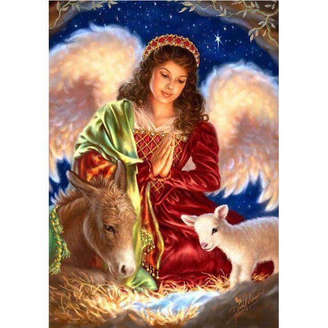 Мультфильм DIY 5D алмазная живопись вышивка крестиком полный круглый дрель Ангел Алмазная вышивка Стразы мозаика ручной работы домашний декор