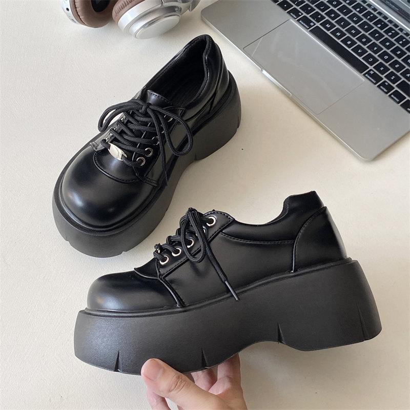 Модные женские туфли дерби в британском стиле, туфли-оксфорды на платформе в стиле ретро с круглым носком, черные туфли в стиле Лолиты, женские туфли в стиле преппи в форме JK