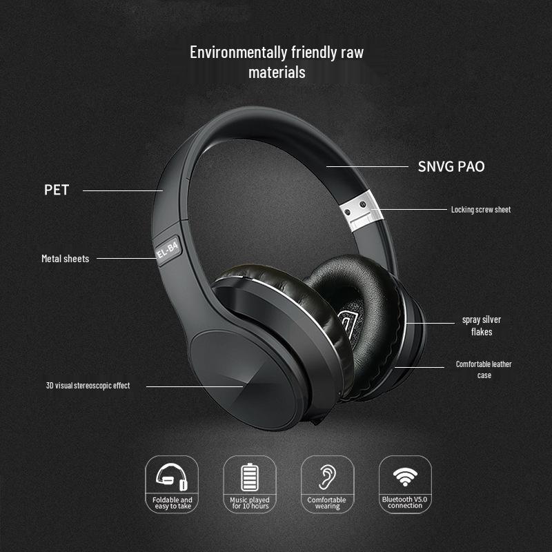 Складные беспроводные Bluetooth-наушники закрытого типа для спорта, собственная модель, с мощным басом и увеличенным временем работы от аккумулятора