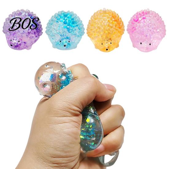 Anxiety Relief Toy Mini Hedgehog Squeeze with Glitter, Soft Stretchy Clear Rabbit Sensory Fidget Toy, Sugar Stress Ball Slow Rebound
