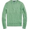 Polo FW23 Small Pony Logo Embroidered Crew Neck Cable Knit Sweater Men Sweater Light-Green MNPOSWE16810290-D08