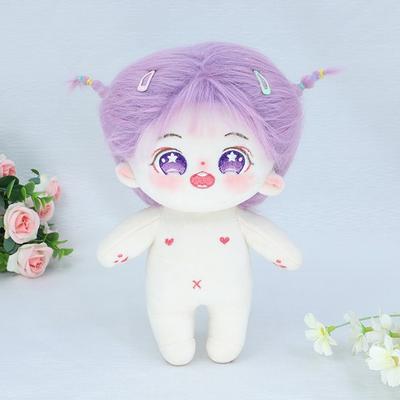 Хлопковая кукла Mochadoll 20 см, фиолетовая кукла Коко без атрибута, кукла-идол