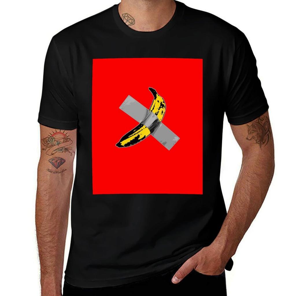 Big Yellow Taped Banana TShirt Stylish Graphic Short Sleeve Top