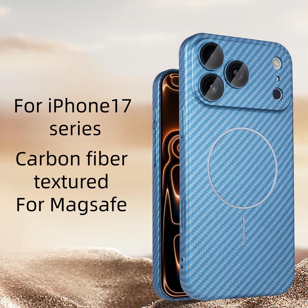 Full Frame Carbon Fiber Kevlar For Magsafe Magnetic Phone Case For iPhone 17 16 15 14 13 12 Plus Pro Max Wireless Charge Cover
