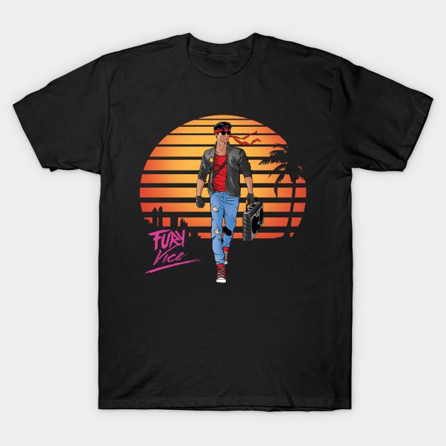 Asian Size Men Print T-shirt Fury Vice No-Cut Heat Transfer Print Cotton Tshirt