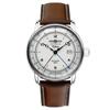 Zeppelin 100 Years ED. 1 Date | Dual Time | GMT Analog Dial Color Silver Men's Watch - 86661, Silver, Modern