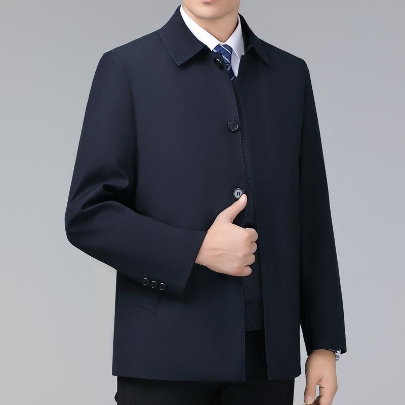 Пиджак из шелка Mulberry для мужчин среднего и пожилого возраста, повседневная утепленная куртка из бархата для папы, зимняя теплая куртка со свободными лацканами