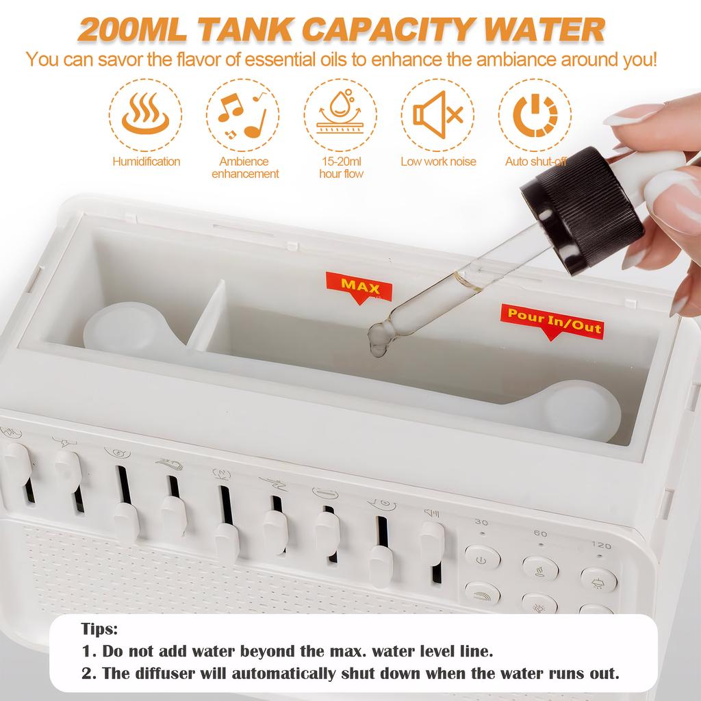 Новый аромадиффузор с белым шумом, Bluetooth-динамик, машина для аромадиффузора с автоматическим отключением, ночник с таймером для терапии сна