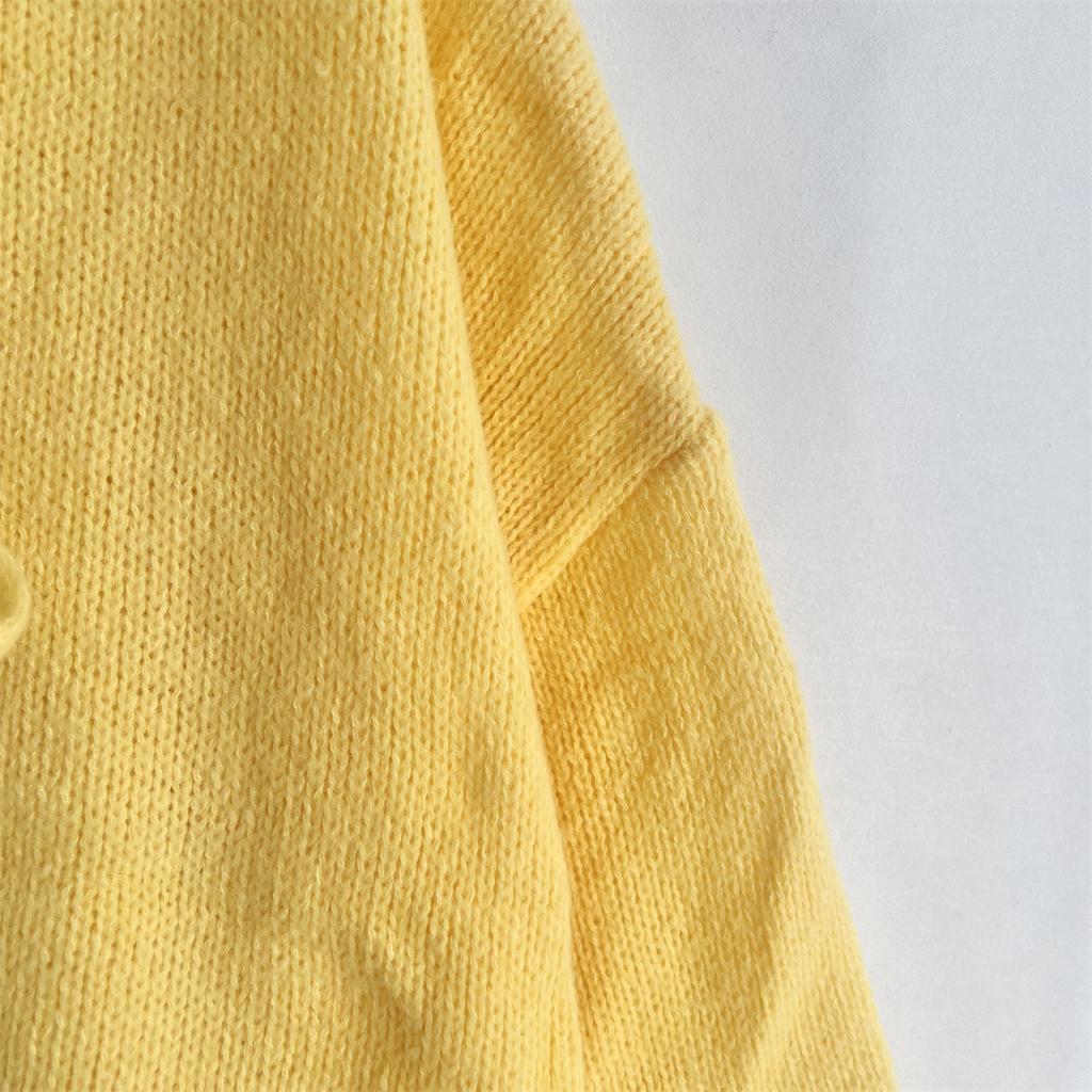 Women's Classic Tie-Front Knit Cardigan - Solid Color Round Neck Sweater Casual Pullover