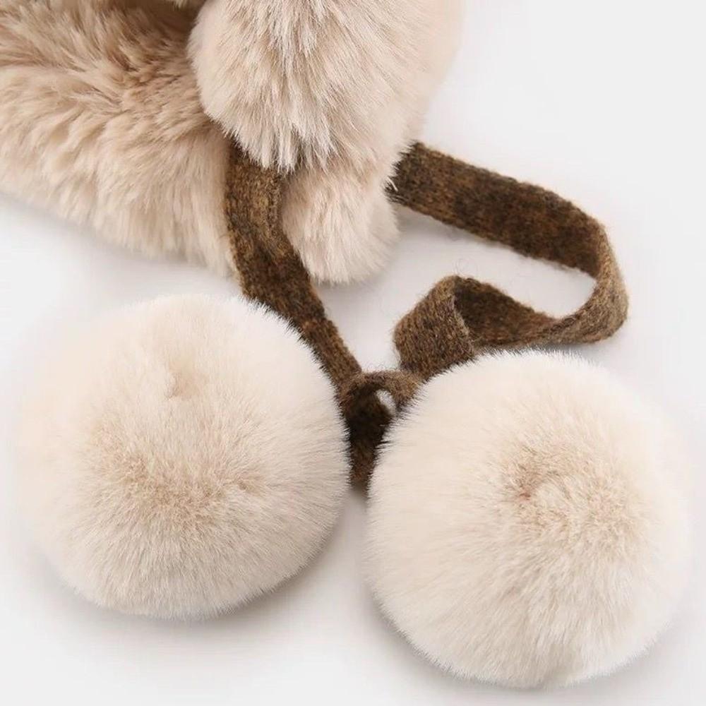 Warm Ear Protection Hat Windproof Pullover Beanie Hat Fashion Knitted Plush Hat Outdoor