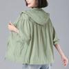 Women's Plus Size Solid Color Short Office Cardigan Outdoor Sports Thin Jacket Hooded Jacket