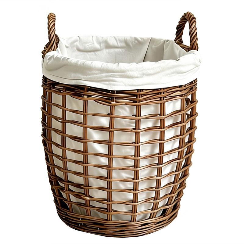 Wicker Laundry Basket With Handles Natural Dirty Clothes Hamper Bathroom Bedroom Room Storage